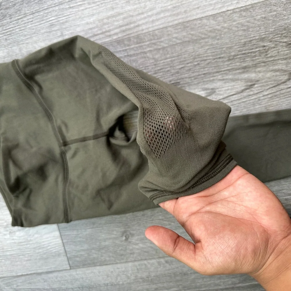 Lululemon Olive Green Mesh Capri Leggings XS womens 14